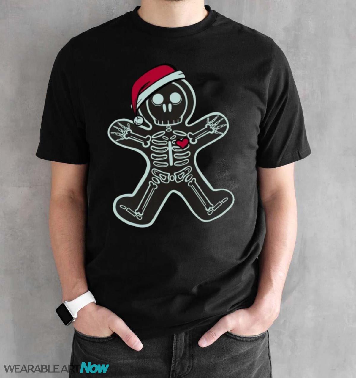 Christmas XRay Gingerbread Man Skeleton Christmas T-Shirt Sweatshirt Hoodie - Black Unisex T-Shirt