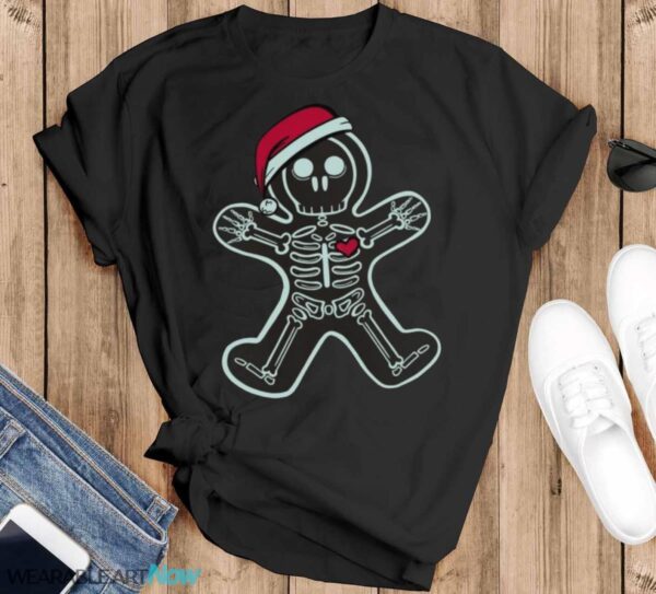 Christmas XRay Gingerbread Man Skeleton Christmas T-Shirt Sweatshirt Hoodie - Black T-Shirt