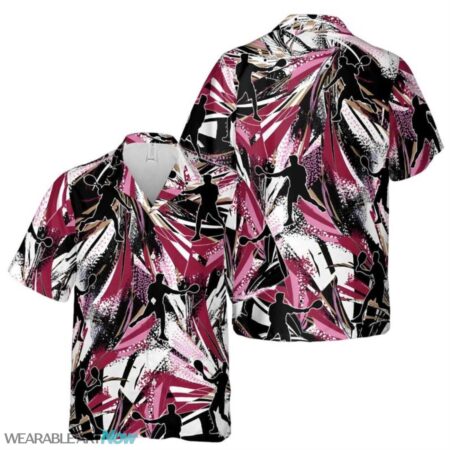 Colorful Abstract Pattern Pickleball Player Hawaiian Shirt Product Photo 1