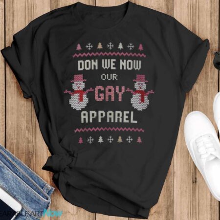 DON WE NOW Our Gay Apparel Ugly Christmas Sweater - Black T-Shirt