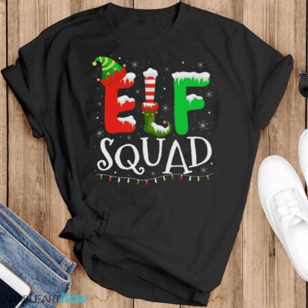 Elf Family Christmas Matching Pajamas Xmas Elf Squad T-Shirt Sweatshirt Hoodie - Black T-Shirt
