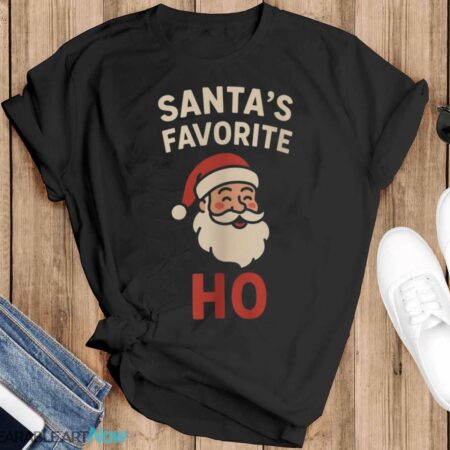 Funny Christmas Sweatshirt Santa's Favorite Ho Ugly Xmas - Black T-Shirt