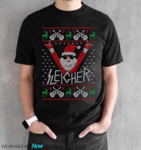 Funny Ugly Christmas Sweater Sleigher Santa Christmas T-Shirt Sweatshirt Hoodie - Black Unisex T-Shirt