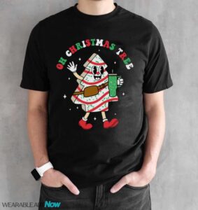 Groovy Oh Christmas Tree Cakes Debbie Becky Jen Cake Lovers T-Shirt Sweatshirt Hoodie - Black Unisex T-Shirt