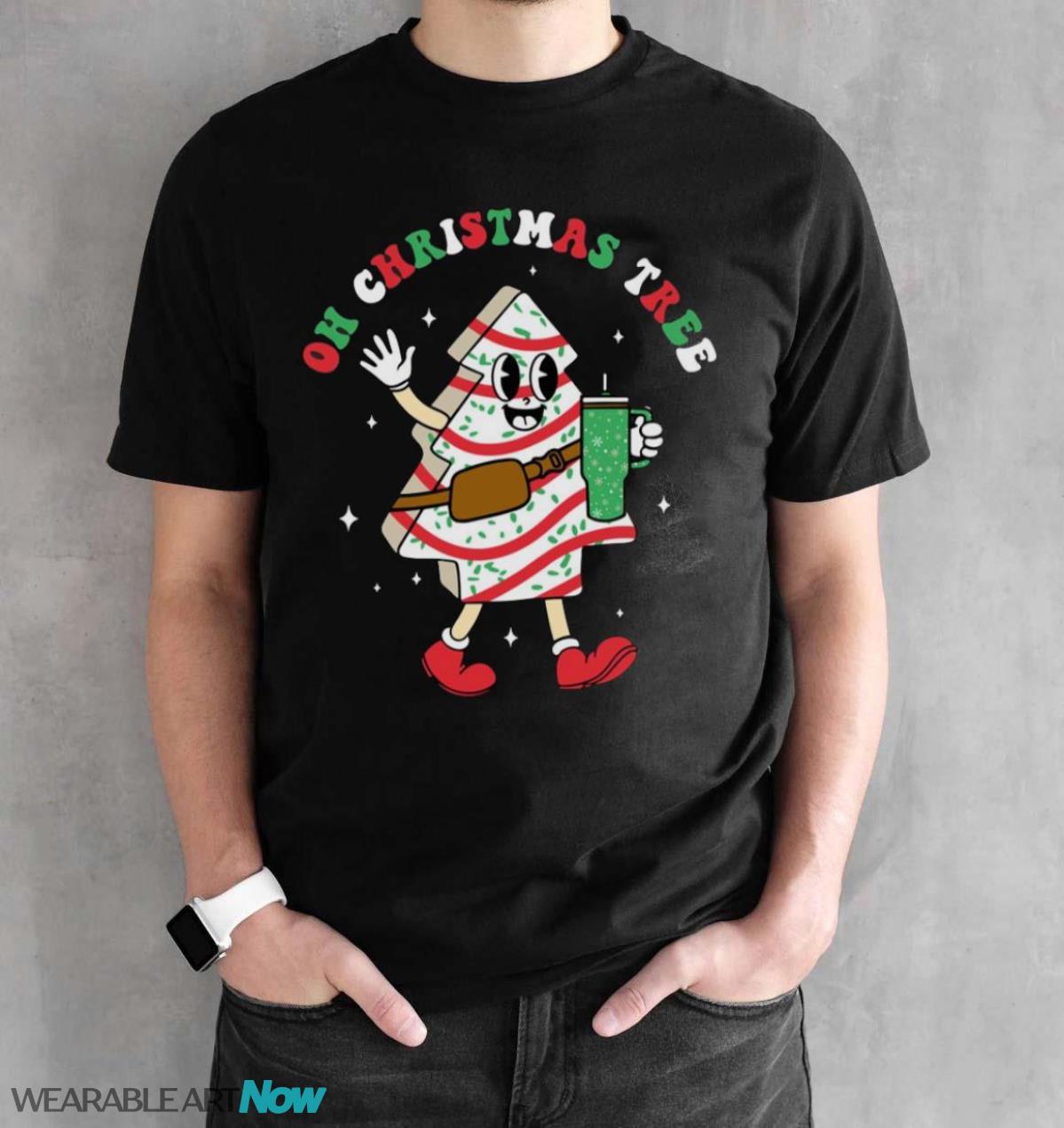Groovy Oh Christmas Tree Cakes Debbie Becky Jen Cake Lovers T-Shirt Sweatshirt Hoodie - Black Unisex T-Shirt