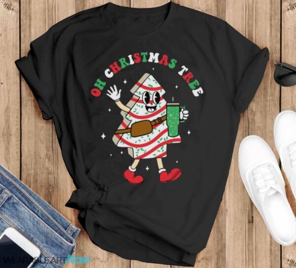 Groovy Oh Christmas Tree Cakes Debbie Becky Jen Cake Lovers T-Shirt Sweatshirt Hoodie - Black T-Shirt