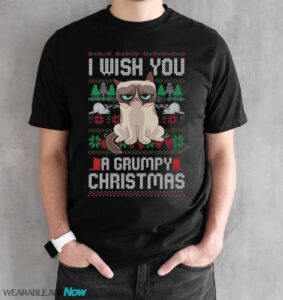 Grumpy Cat Christmas Christmas T-Shirt Sweatshirt Hoodie - Black Unisex T-Shirt