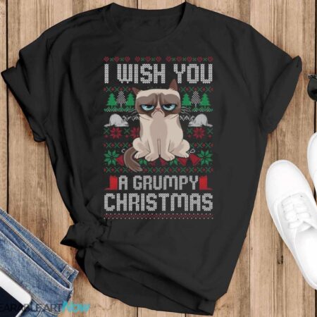 Grumpy Cat Christmas Christmas T-Shirt Sweatshirt Hoodie - Black T-Shirt