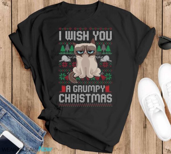 Grumpy Cat Christmas Christmas T-Shirt Sweatshirt Hoodie - Black T-Shirt
