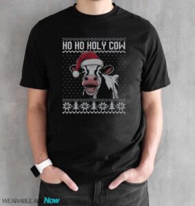 Ho Ho Holy Cow Ugly Christmas Christmas T-Shirt Sweatshirt Hoodie - Black Unisex T-Shirt