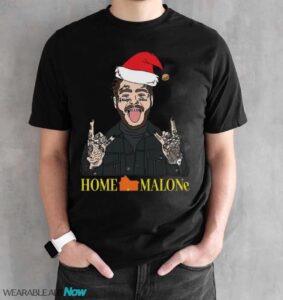 Home Malone Christmas Sweatshirt Funny Ugly Holiday Sweater - Black Unisex T-Shirt