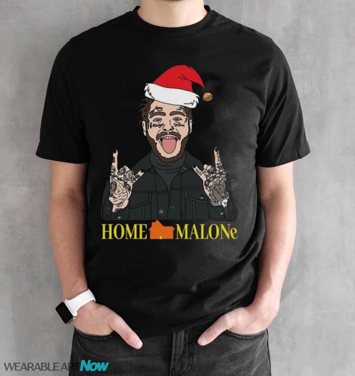 Home Malone Christmas Sweatshirt Funny Ugly Holiday Sweater - Black Unisex T-Shirt