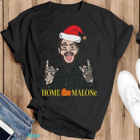 Home Malone Christmas Sweatshirt Funny Ugly Holiday Sweater - Black T-Shirt