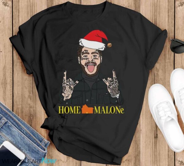 Home Malone Christmas Sweatshirt Funny Ugly Holiday Sweater - Black T-Shirt
