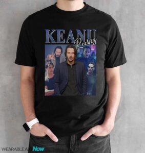 Keanu Reeves Vintage 90s Tee, Retro Matrix John Wick Fan T-shirt - Black Unisex T-Shirt
