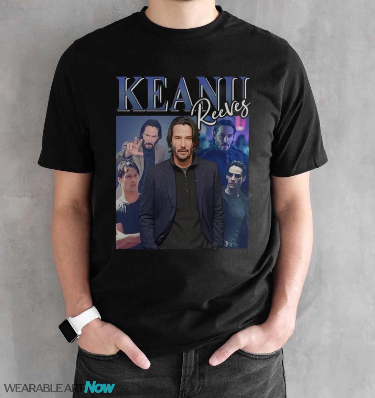 Keanu Reeves Vintage 90s Tee, Retro Matrix John Wick Fan T-shirt - Black Unisex T-Shirt