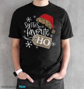 Santa's Favorite Ho Sweatshirt, Ugly Christmas Xmas Party Sweater - Black Unisex T-Shirt