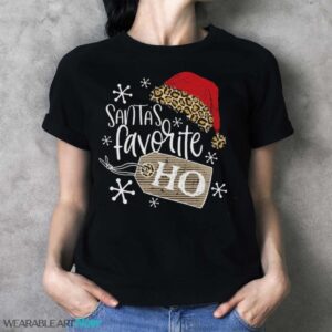 Santa's Favorite Ho Sweatshirt, Ugly Christmas Xmas Party Sweater - Ladies T-Shirt