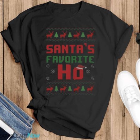 Santa's Favorite Ho Ugly Christmas Sweater Ugly Christmas Sweater - Black T-Shirt