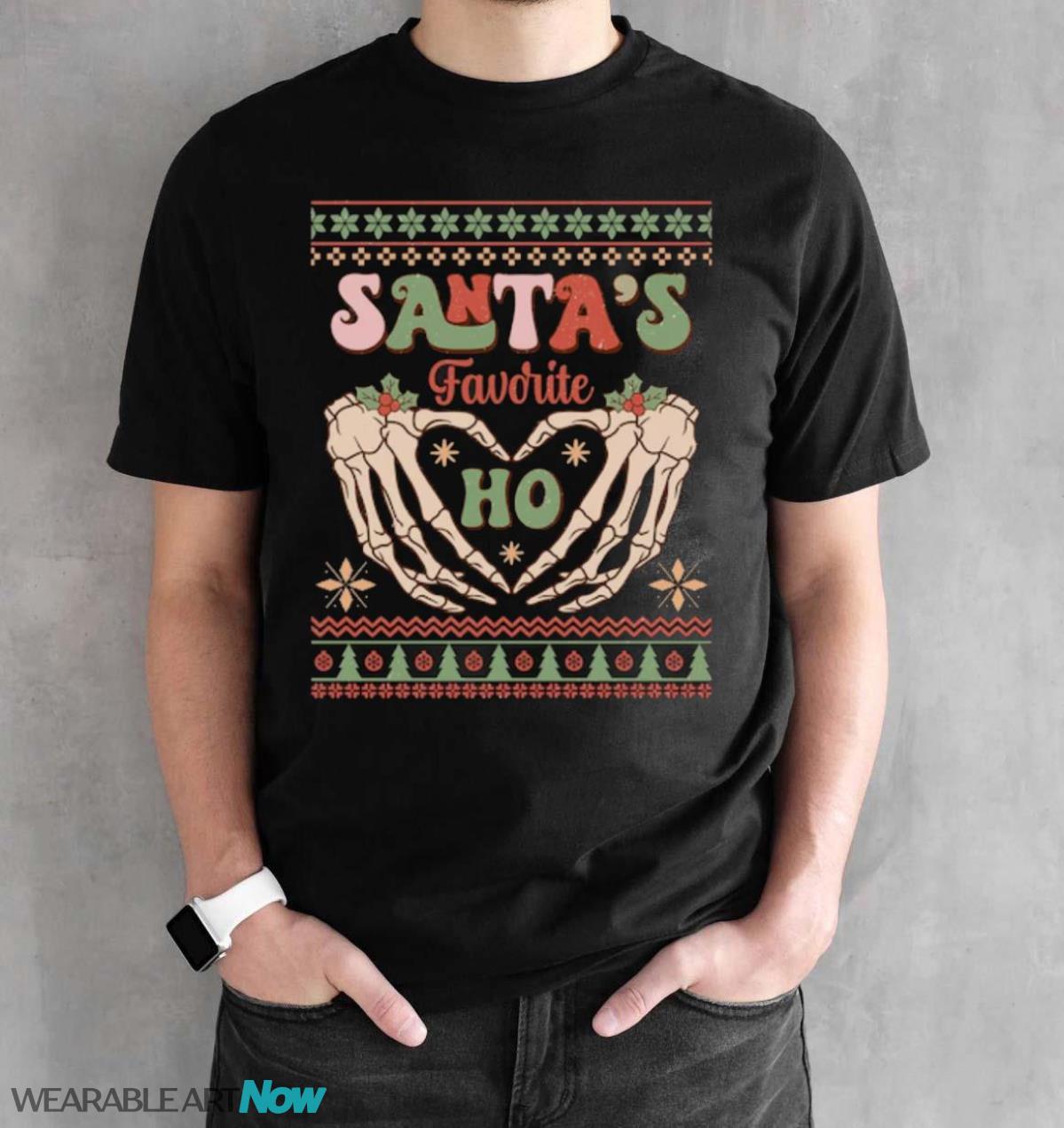 Santa's Favourite Ho alternative Ugly Christmas Sweater - Black Unisex T-Shirt