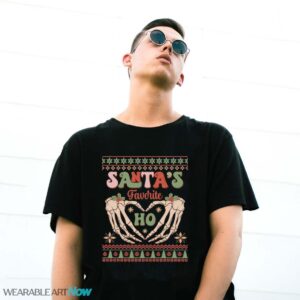 Santa's Favourite Ho alternative Ugly Christmas Sweater - G500 Gildan T-Shirt