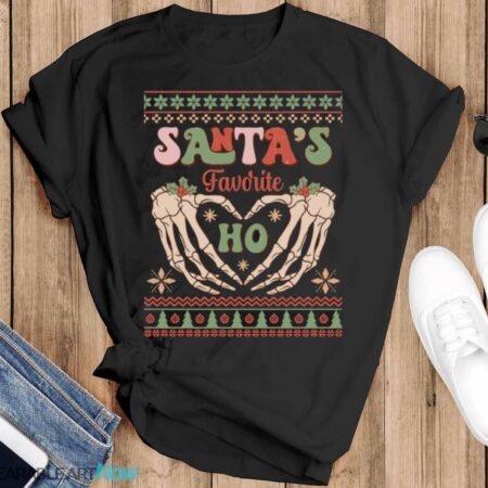 Santa's Favourite Ho alternative Ugly Christmas Sweater - Black T-Shirt