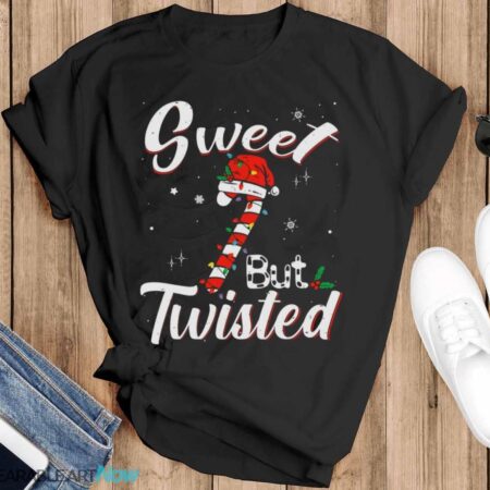 Sweet But Twisted Funny Christmas Candy Cane Xmas Holiday T-Shirt Sweatshirt Hoodie - Black T-Shirt