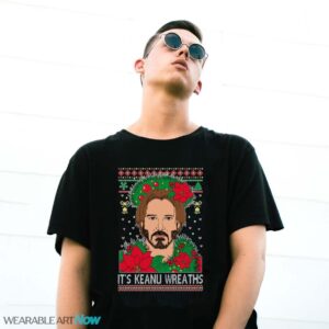 Ugly Christmas Sweater Keanu Wreaths Unisex Sweatshirt - G500 Gildan T-Shirt