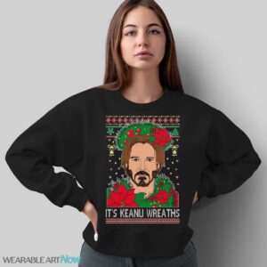 Ugly Christmas Sweater Keanu Wreaths Unisex Sweatshirt - Sweatshirt