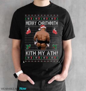 Ugly Christmas Sweater Merry Chrithmith Kith My Ath Unisex Sweatshirt - Black Unisex T-Shirt