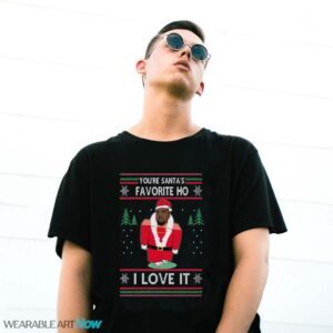 You're Santa's Favorite Ho I love it kanye west Ugly Christmas Sweater - G500 Gildan T-Shirt