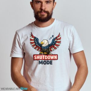 American Eagle Sleeping - Shutdown Mode - Government Shutdown Shirt - G500 Gildan Shirt - White