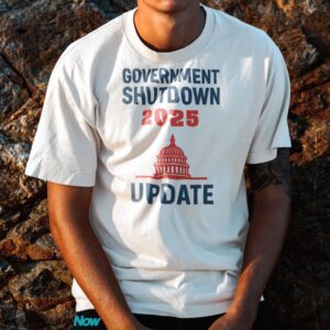 Government Shutdown 2025 Update Shirt - G500 Cotton T-Shirt - White