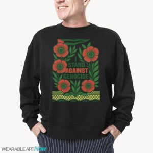 I Stand Against Genocide T-Shirt, Palestinian National Poppy Shirt, Keffiyeh Flag Red Gaza Flowers Protest - Untitled-2
