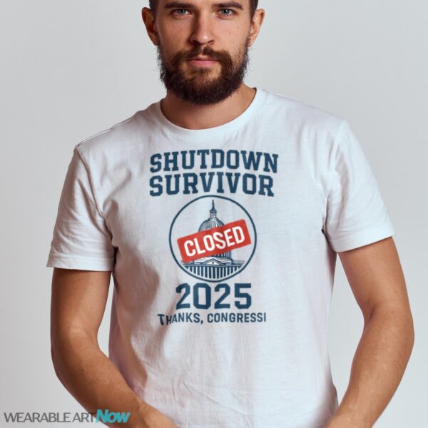 Shutdown Survivor White House Closed 2025 Shirt - G500 Gildan Shirt - White