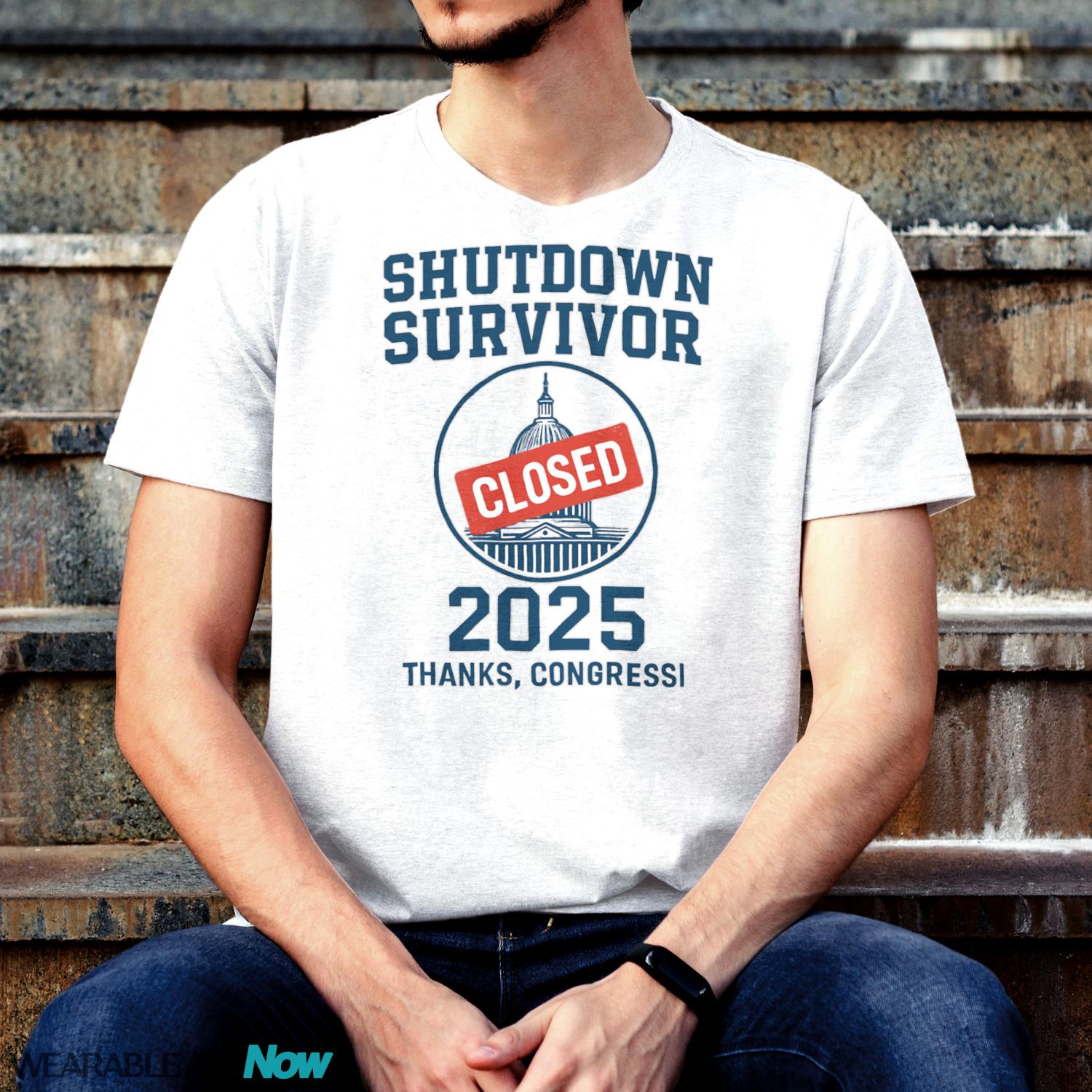Shutdown Survivor White House Closed 2025 Shirt - G500 T-Shirt - White