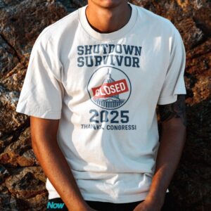 Shutdown Survivor White House Closed 2025 Shirt - G500 Cotton T-Shirt - White