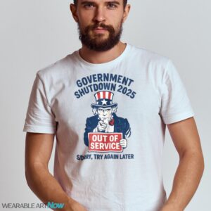 Uncle Sam - Government Shutdown 2025 Shirt - G500 Gildan Shirt - White
