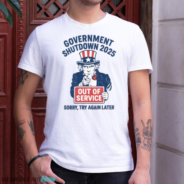 Uncle Sam - Government Shutdown 2025 Shirt - G500 Gildan T-Shirt - White
